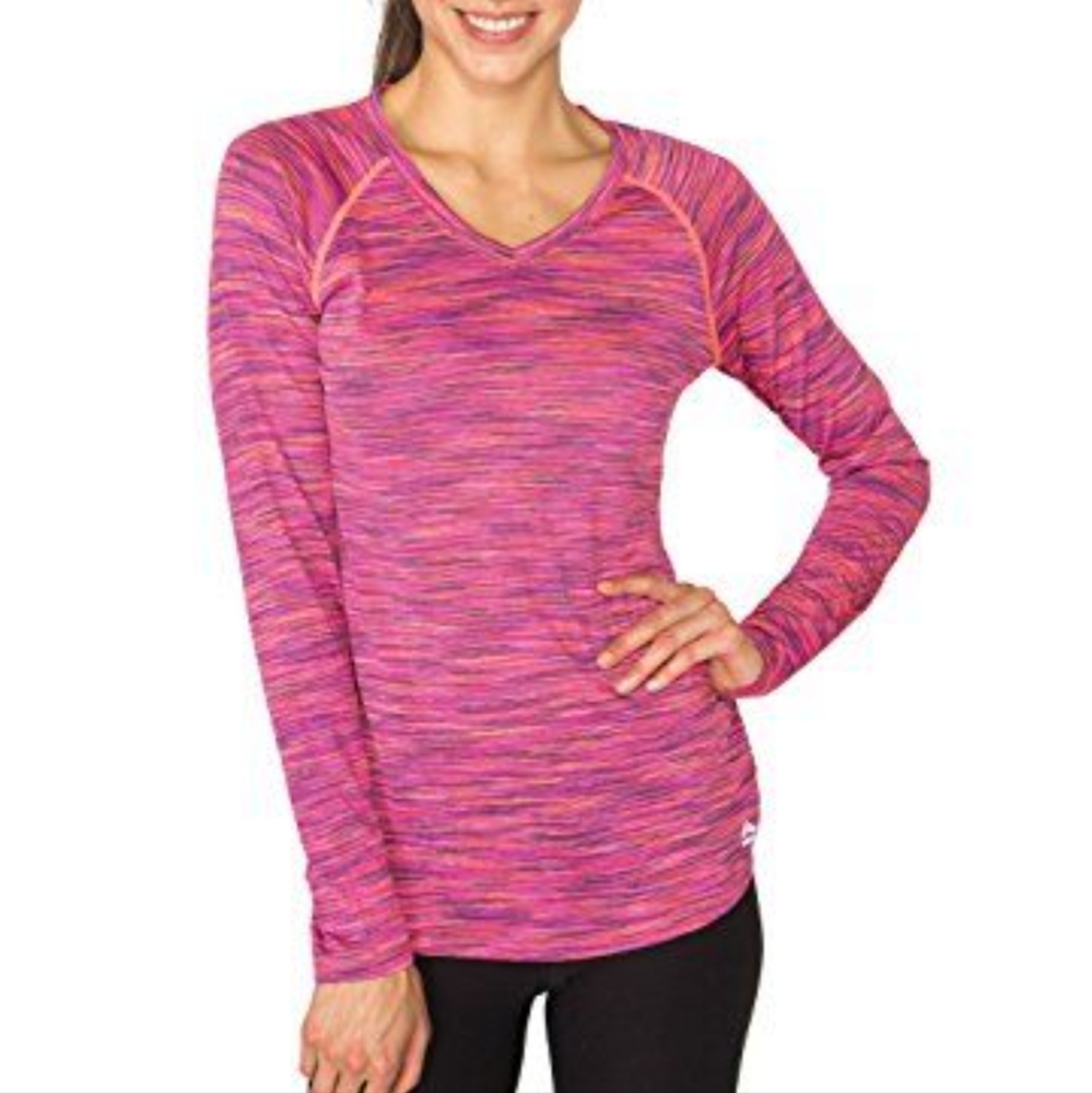 Bundle of 4 long sleeve v neck active tops
